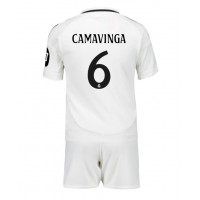 Dětský fotbalový dres Real Madrid Eduardo Camavinga #6 2024-25 Domácí Krátký Rukáv (+ trenýrky)